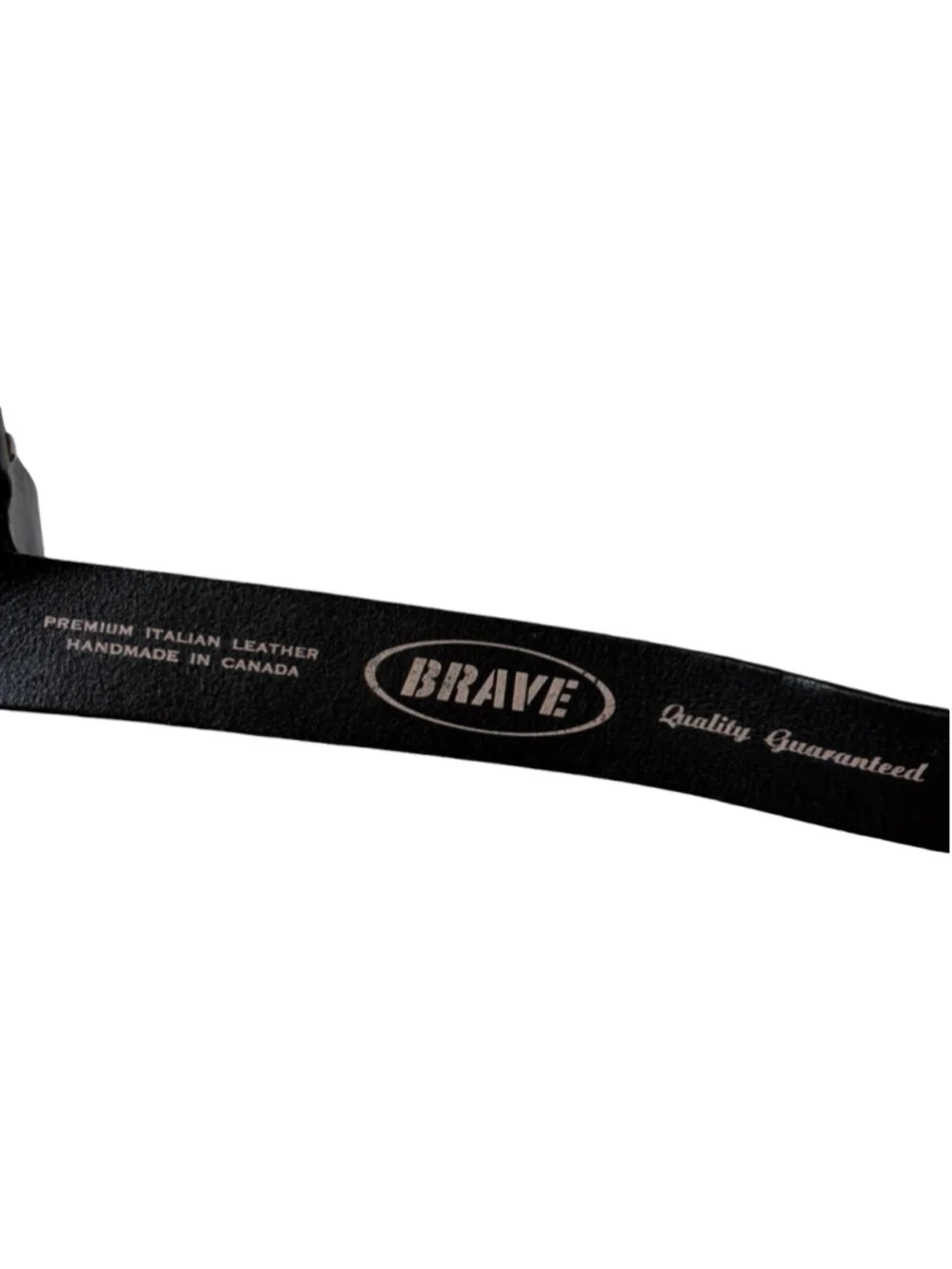 BRAVE Black Italian Leather Geometric Hook Buckle Belt Handmade Canada 36